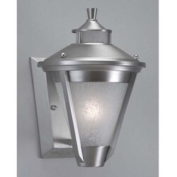 Compact Brushed Nickel Outdoor Coach Lantern