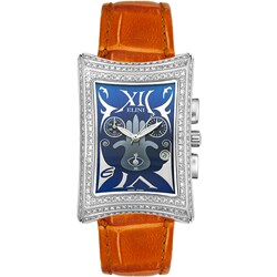 Elini Nazar Men's Diamond Leather Strap Watch
