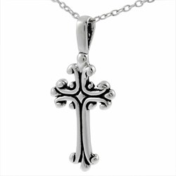 Sterling Silver Antique Cross Necklace