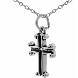 Sterling Silver Antique Cross Necklace