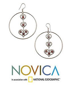 Garnet 'Love, Love, Love' Earrings (Indonesia)