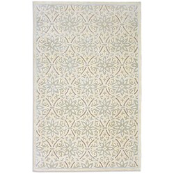 Handcrafted Antique Scroll Ivory Rug (3'6 x 5'6)