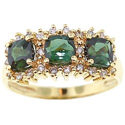 Michael Valitutti 18k Gold Tourmaline and 1/4ct TDW Diamond Ring