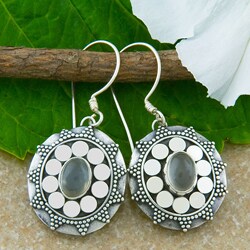 Sterling Silver Moonstone Earrings (Indonesia)