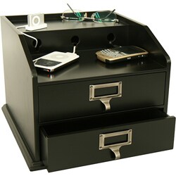 Eifle Black Double Drawer Charging Station