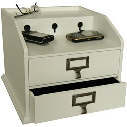 Eifle Double Drawer White Charging Station