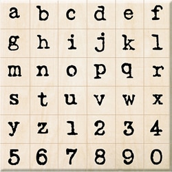 Inkadinkado Lowercase Alphabet Wood Peg Stamp Set