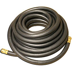Black Rubber 25-foot Hose with Heavy Duty Couplings