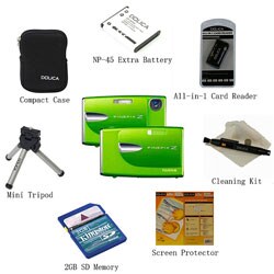 Fujifilm Finepix Z20fd 8-in-1 Green Camera Kit
