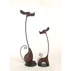 Dog Figurine Metal Garden Statues (Set of 2)