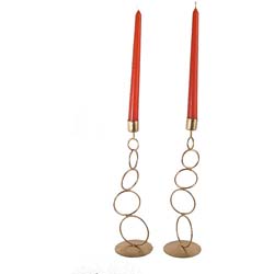 Golden Glamour Link Candle Holders (Set of 2)