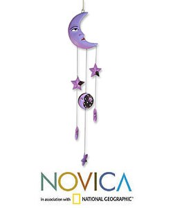 Ceramic 'Lavender Moon Sentinel' Mobile (India)