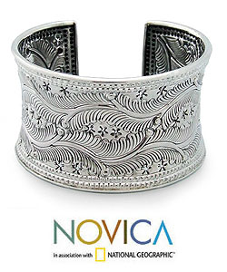 Sterling Silver 'Forest Ferns' Bracelet (Thailand)