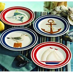 American Atelier Nautical 4-piece Salad Plate Set