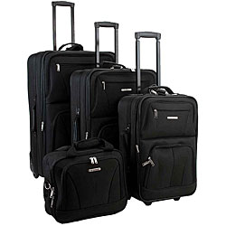 Rockland Black 4-piece Expandable Luggage Set