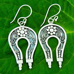 Embellished Sterling Silver Earrings (Indonesia)
