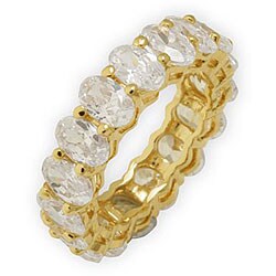 14k Gold Overlay Cubic Zirconia Eternity Band