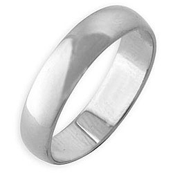 14k White Gold Overlay Classic Band