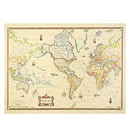 Cleartype Antique Full-color World Map