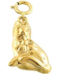 14k Yellow Gold Cat Charm