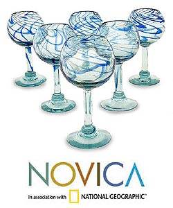 'Blue Ribbon' 6-piece Wine Glass Set (Mexico)