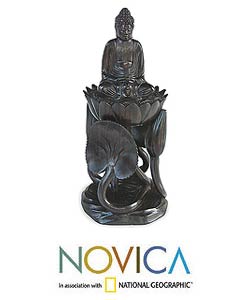Ebony 'Classic Buddha' Statuette (Indonesia)