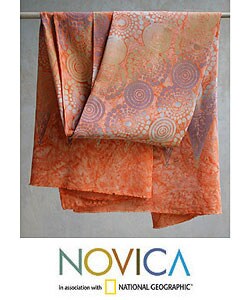 Batik 'Orange Dandelions' Sarong (Indonesia)