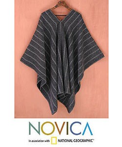 Alpaca Wool 'Misty Eve' Poncho (Peru)