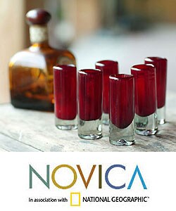 'Ruby Red' 6-piece Shot Glass Set (Mexico)