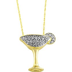 10k Gold 1/10ct TDW Diamond Margarita Necklace