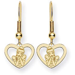 Goldplated Disney's Cinderella Heart Earrings