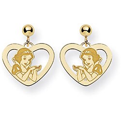 Goldplated Disney's Snow White Heart Earrings