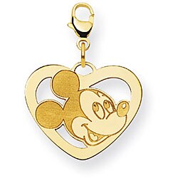 Goldplated Disney's Mickey Mouse Heart Charm