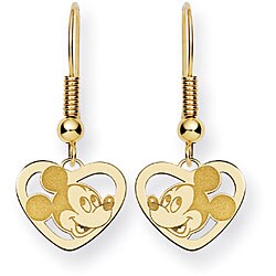 Goldplated Disney's Mickey Mouse Heart Earrings