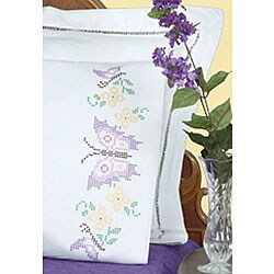 Butterfly Stamped Perle Edge Pillowcases (Set of 2)