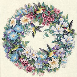 Hummingbird Wreath Counted Cross Stitch Kit