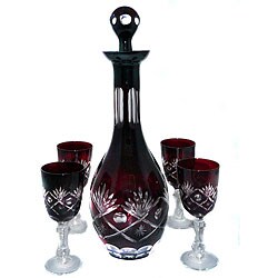 Handcrafted 5-piece Decanter/ Wine Glass Gift Set