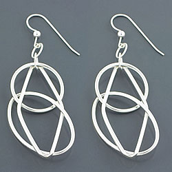 'Geometry' Silver Dangling Earrings (Thailand)