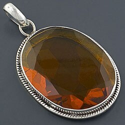 Sterling Silver 56ct Bloody Quartz Pendant (India)