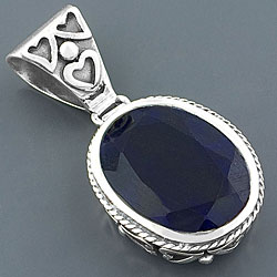 Sterling Silver 20ct Sapphire Pendant (India)