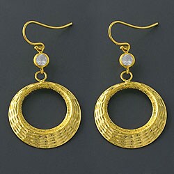 14k Gold Over Silver CZ Earrings (China)