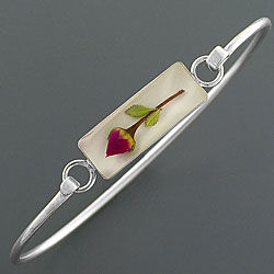 Sterling Silver Dried Flower Bangle (Mexico)