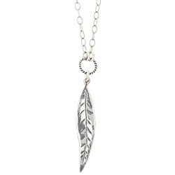 Charming Life Sterling Silver Long Leaf Necklace