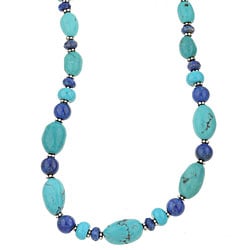 Charming Life Sterling Silver Lapis and Turquoise Necklace