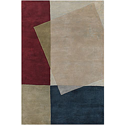 Hand-tufted 4-color Wool Rug (5' x 7'6)