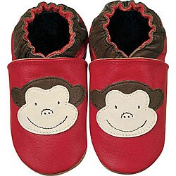 Helloyaya Monkey Red Leather Infant Shoes