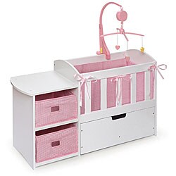 Badger Basket Doll Crib with Dresser and Trundle Drawer