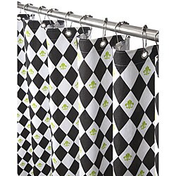 Black and White Harlequin Canvas Shower Curtain
