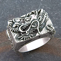Sterling Silver 'Dragon' Handmade Ring (Indonesia)