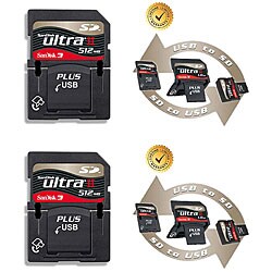 SanDisk 512 MB Ultra II USB SD Card (Case of 2)